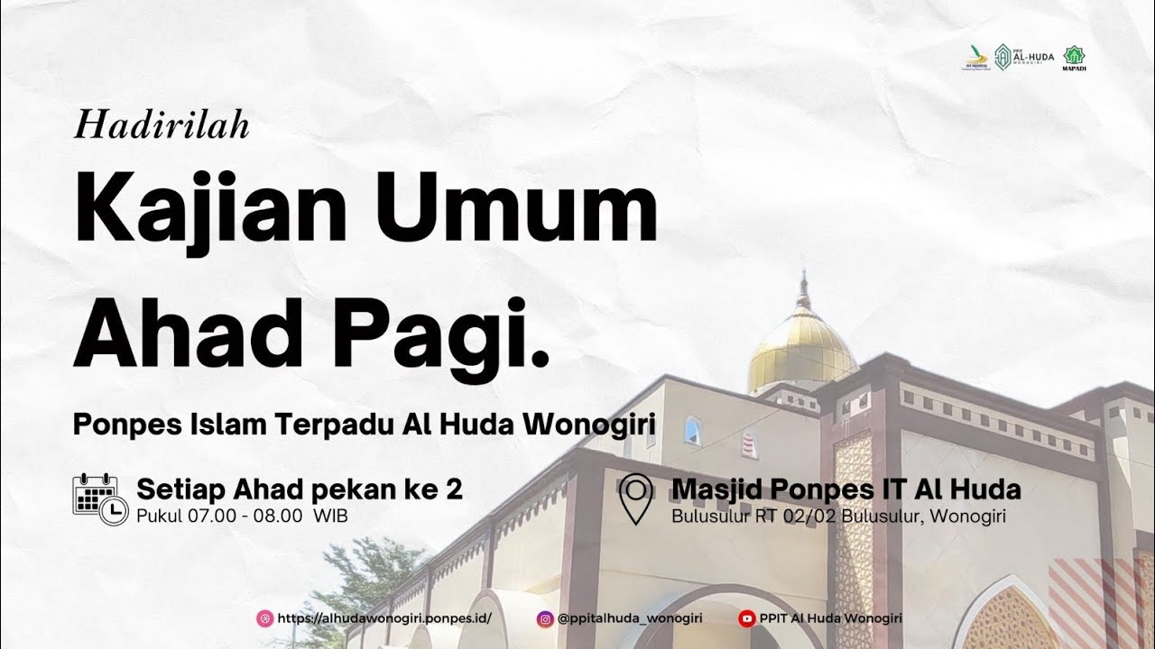 Kajian ahad pagi bersama Ust.Budiman Mustofa,Lc,M.P.I