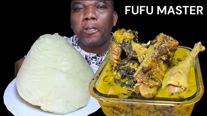 REAL MUKBANG,  FUFU WITH BITTER LEAF SOUP, CHICKEN AND BEEF, BONE EATING 😋