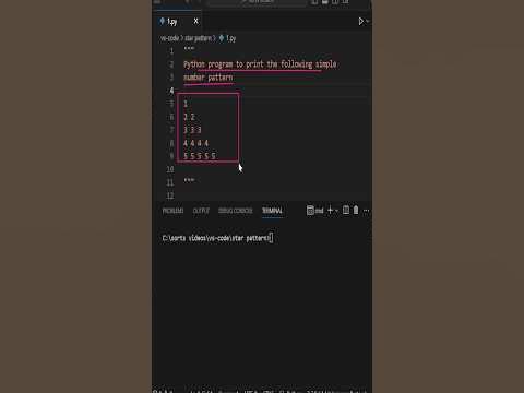 Print number pattern in Python using For Loop - 01 #shorts # ...