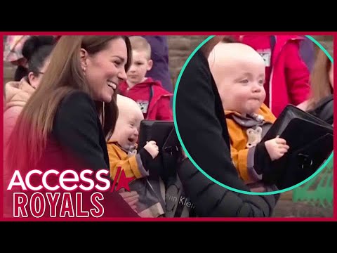 Kate Middleton in black for Aberfan; Adorable baby swipes her bag!