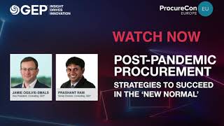 Post-Pandemic Procurement: Strategies to Succeed in the “New Normal” [Webcast] | GEP