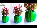 Watermelon Flower Pot-Watermelon Cement Tree Pot-Cement Planter at Home-Planter Ideas//GREEN PLANTS