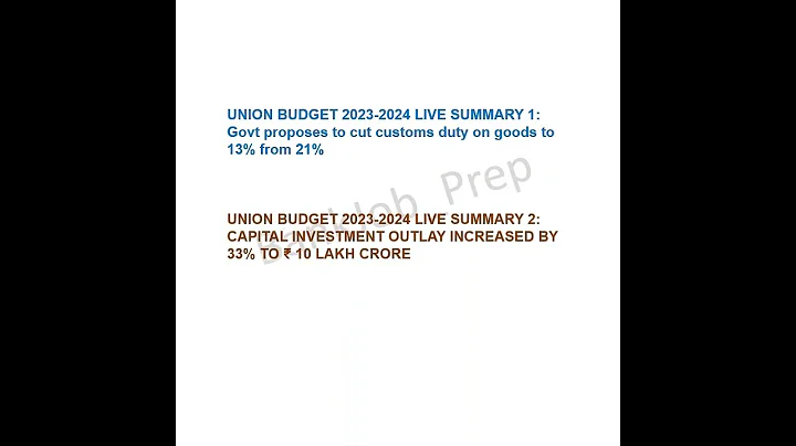 Union Budget 2023-2024 | Highlights |  Current Affairs today | Daily current affairs 2023 |