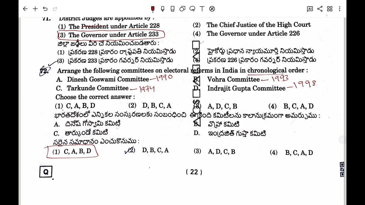 TSPSC Group 2 Paper 2 Key Polity - YouTube