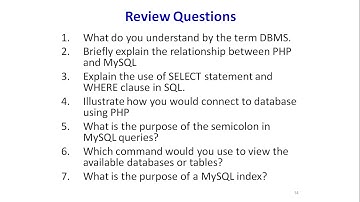 LECTURE 20   WEB PROGRAMMING II SERVER SIDE SCRIPTING – REVIE QUESTIONS AND ACTIVITIES