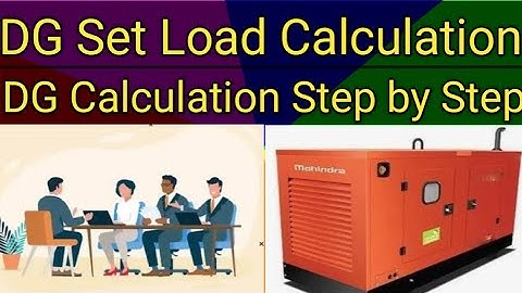 DG Set Load Calculation| How to Calculate Generator Size for Electrical Load| Hindi