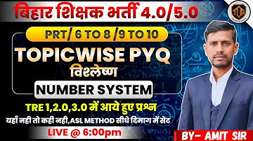 Number System PYQ  | Topic Wise PYQ for BPSC TRE 4.0 PRT | Bihar Sikshak Bharti 2025 | Amit Sir