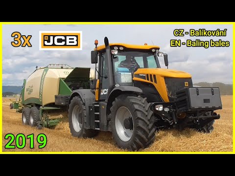 Balíkování Slámy 2019 | 3 Traktory JCB v nasazení