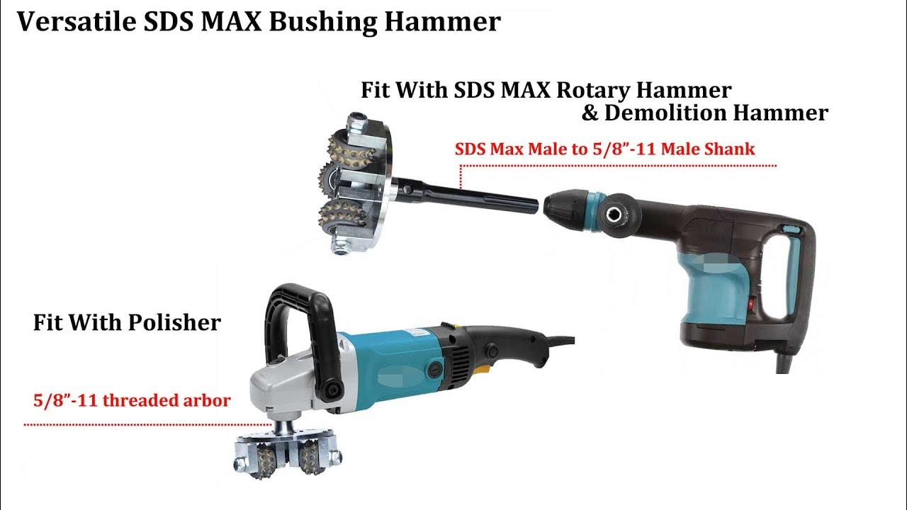 sds bush hammer bushing bit for rotary hammer and demolition hammer