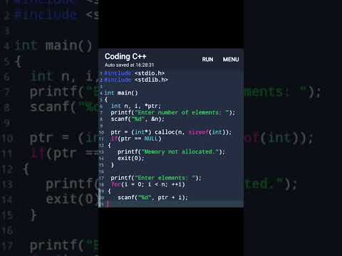 Dynamic memory allocation in c using calloc. #c #programming #shorts #coding