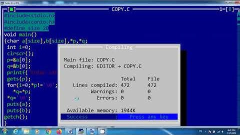 Copy one string into another using pointers in C.