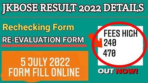 Jkbose 12th class Revaluation and rechecking date & Fees announced   Apply now