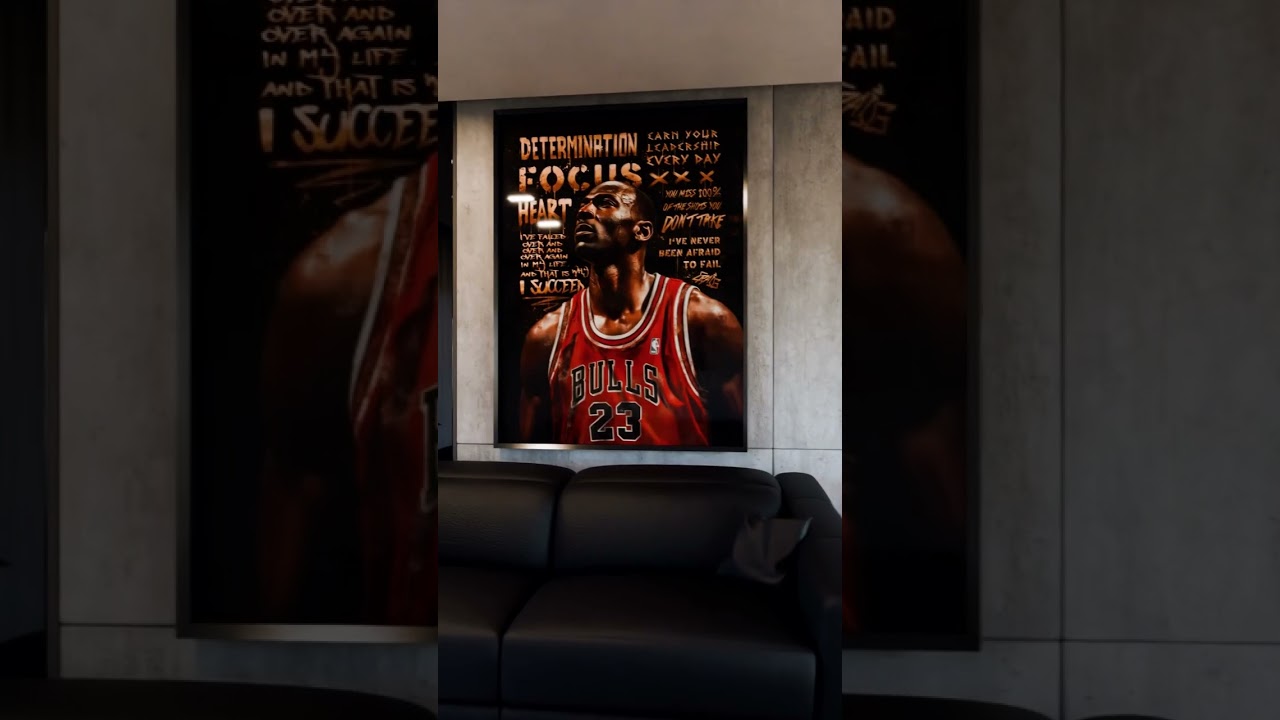 Vídeo de Quadro Michael Jordan Grafite CRAIG