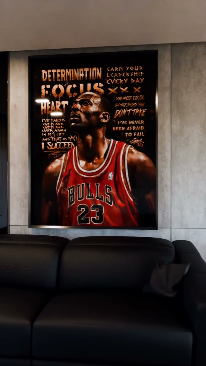 Vídeo de Quadro Michael Jordan Grafite CRAIG