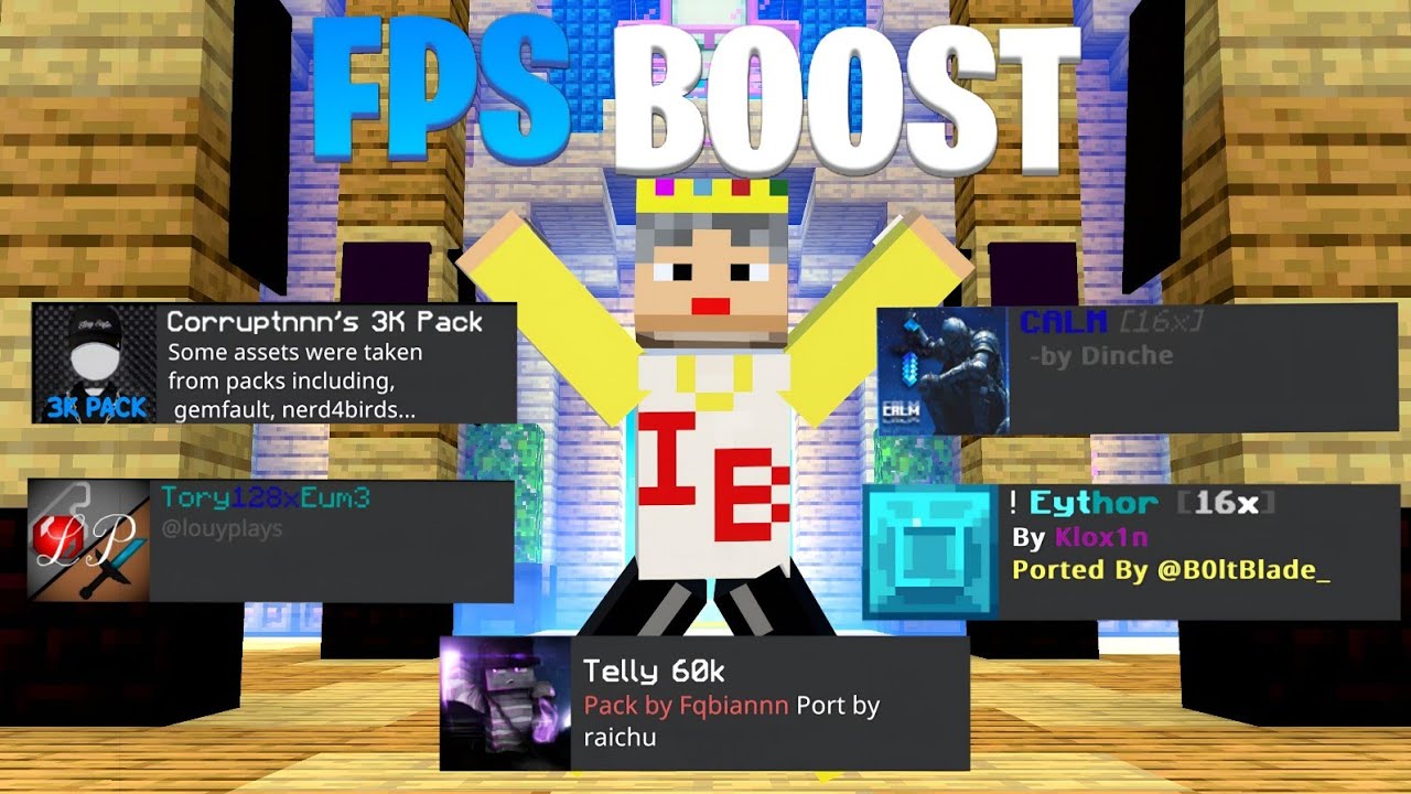 Top 5 BEST FPS Boost PVP Texture Pack for HIVE BEDWARS MCPE/MCBE - YouTube
