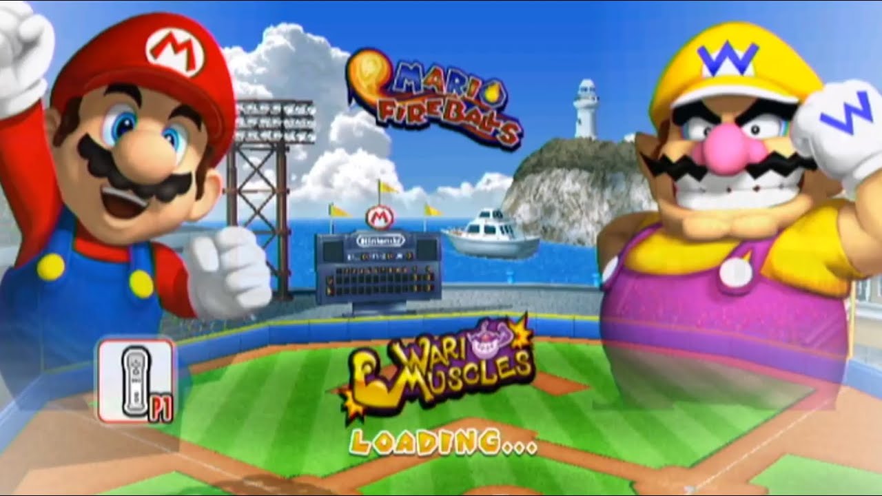 Mario Super Sluggers: Mario vs Wario (Mario Stadium)