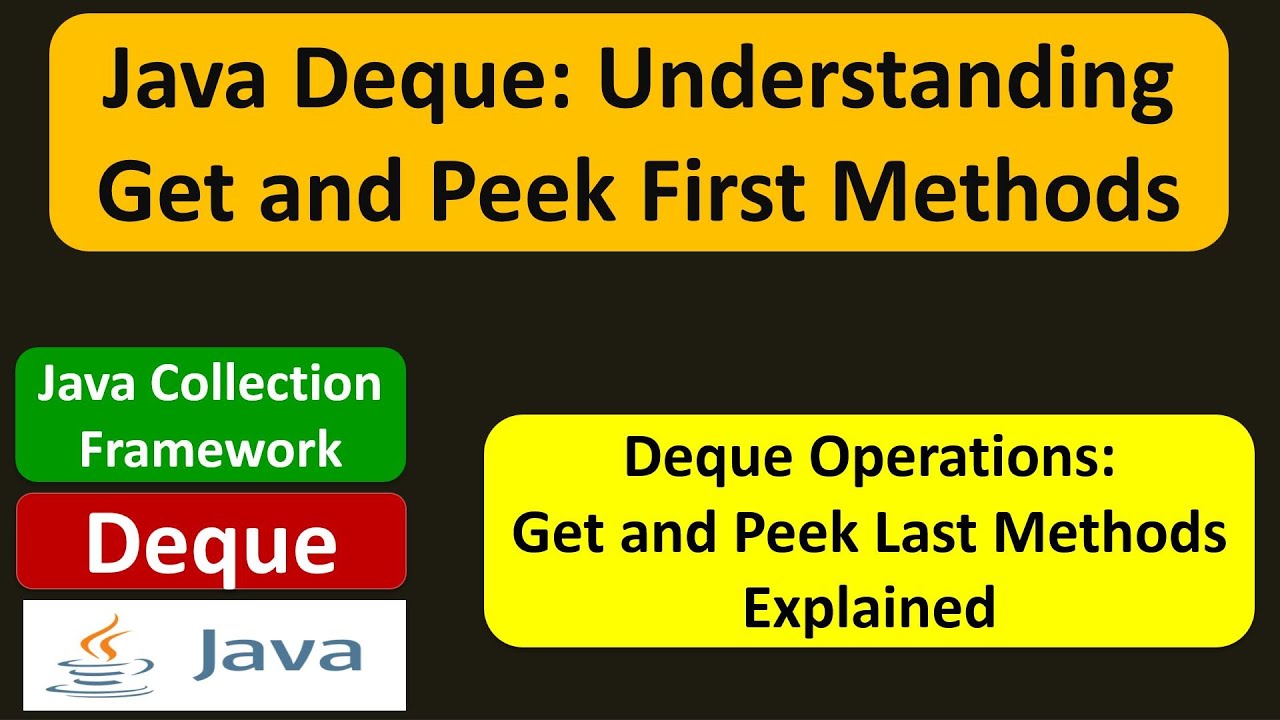 Deque (Get & Peek First Methods) Java Collection Framework YouTube