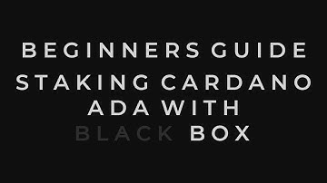 Beginners Guide to Delegating and Staking Cardano ADA with Black Box [BLKBX]