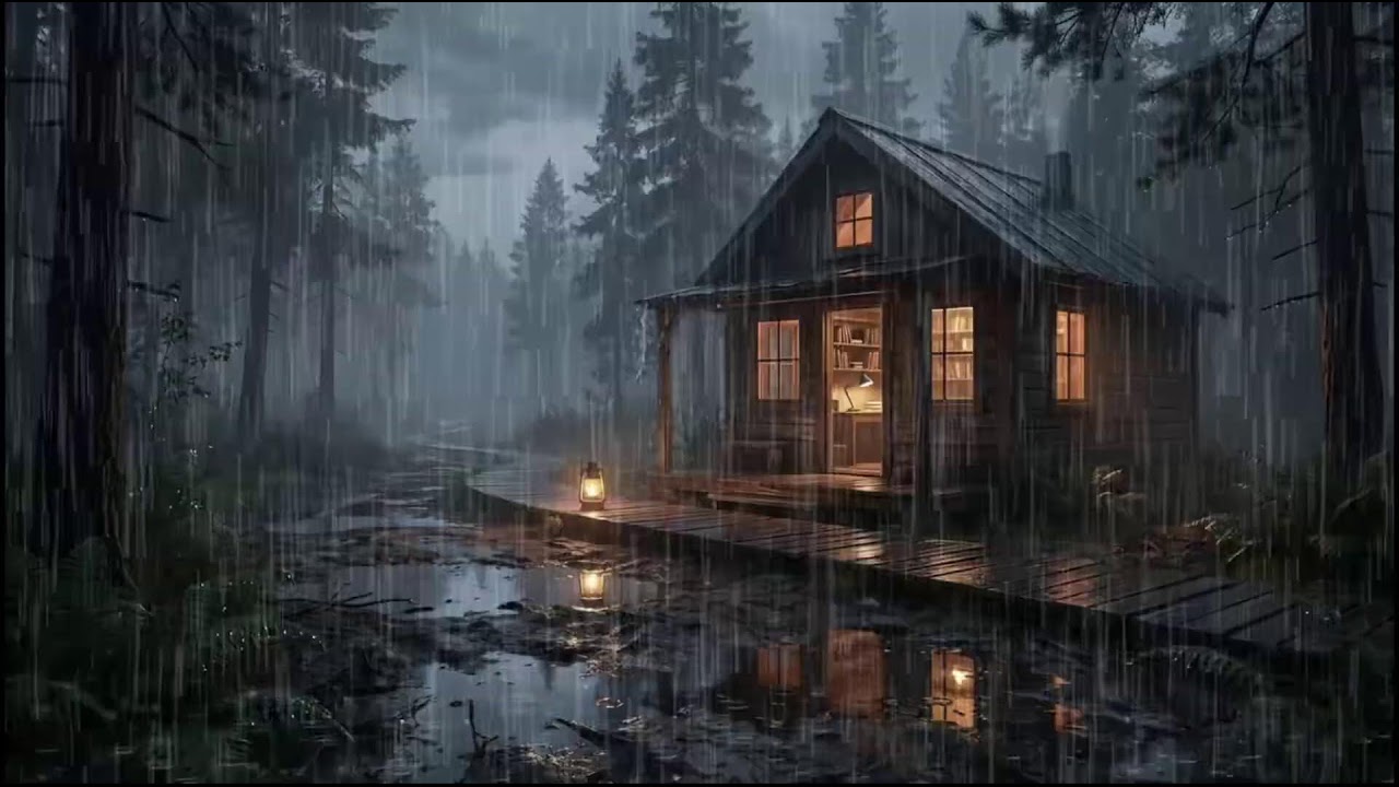 Cozy Forest Cabin Post Rain 🌧 | Relaxing Rain Audio for Insomnia, Deep Rest, and Quiet Rain Evenings