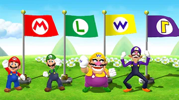 Mario Party 9 Minigames - Mario vs Luigi vs Wario vs Walugi (Master CPU)