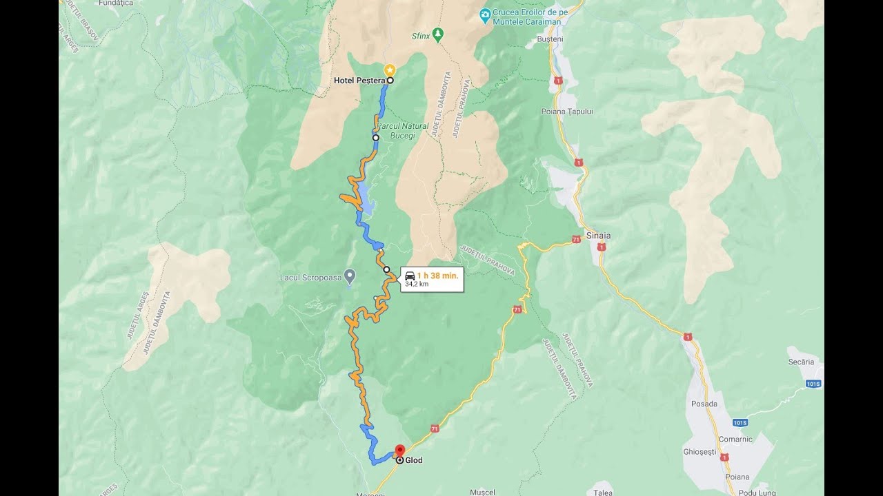 Traseul Moroeni   Hotel Peștera