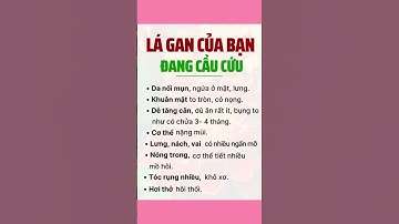 DẤU HIỆU LÁ GAN ĐANG CẦU CỨU