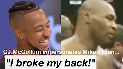 "I broke my back. Spinal." CJ McCollum impersonating Mike Tyson