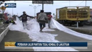 Perbaikan Jalur Pantura Tegal Kembali Dilanjutkan
