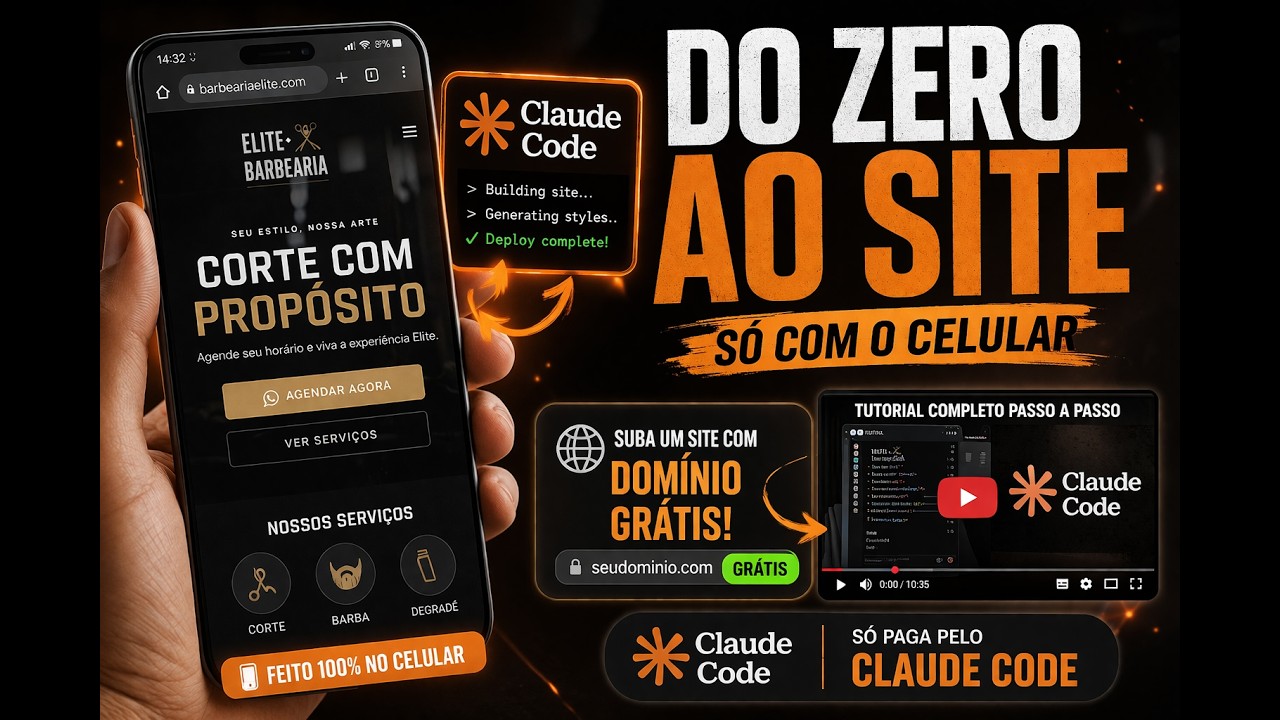 Criei um site pelo celular e coloquei no ar — do zero com Claude Code # ...