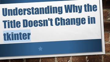 Understanding Why the Title Doesn