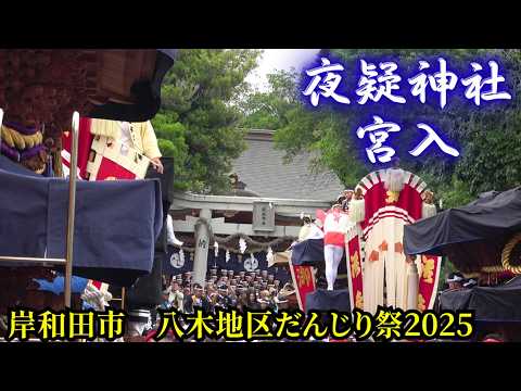 夜疑神社 宮入❗ 岸和田市 八木地区だんじり祭 2025年10月11日  Danjiri  中井町/吉井町/荒木町/下池田町/小松里町/額町/額原町/大町/池尻町