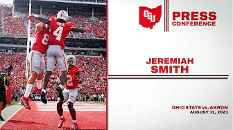 Ohio State Buckeyes' Wide Receiver Jeremiah Smith After Huge Week 1 Victory Over the Akron Zips thumbnail