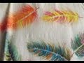 Painting fabric. Using Inktense Blocks and Pencils to paint feathers on fabric. Fun for kids too!