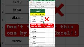 Excel Function: Convert Text to Uppercase Effortlessly! UPPER in Excel ! #shorts #ytshorts #ytviral