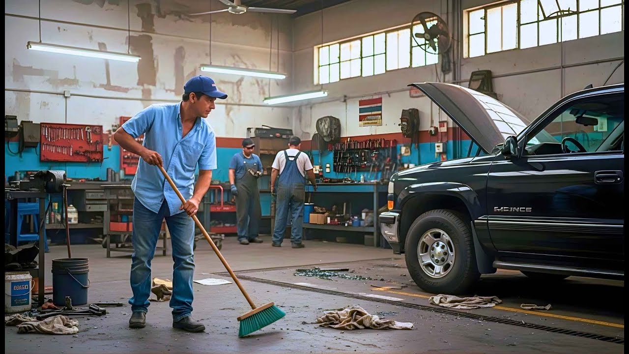 El Jefe del taller contrató a un limpiado… sin saber que él era un mecánico desempleado… Entonces…