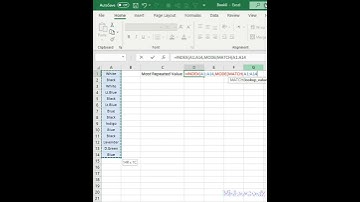 How to find most repeated value in excel