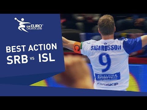 Sigurdsson scores after a 7 metre try | Men's EHF EURO 2018