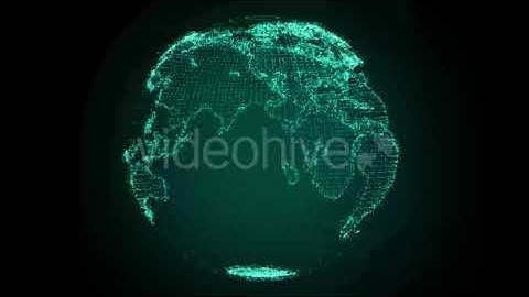 Digital Earth Rotating Green | Motion Graphics - Envato elements