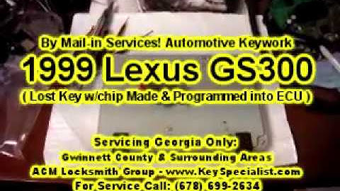 By Mail-in Services: 1999 Lexus GS300 - Lost Transponder Key Made & Key Programming into ECU!