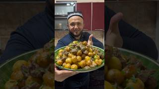 Молодая картошка с мясом #uzbekfood #шашлык #fyp