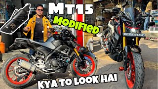 Mt15 पर R1M Full Exhaust System 🧨| mt 15 modified 😱| Mt15 modification ‼️