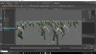 Zombie Crowd Simulation In Maya (Golaem)