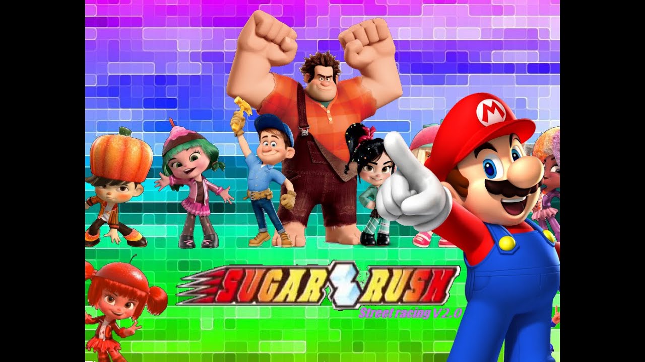 Mario's Easter egg in Sugar Rush- street racing V2.0- Wreck-It Ralph PC games - YouTube