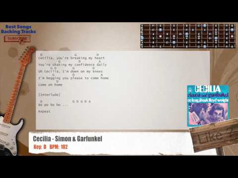 cecilia---simon-&-garfunkel-guitar-backing-track-with-chords-and-lyrics