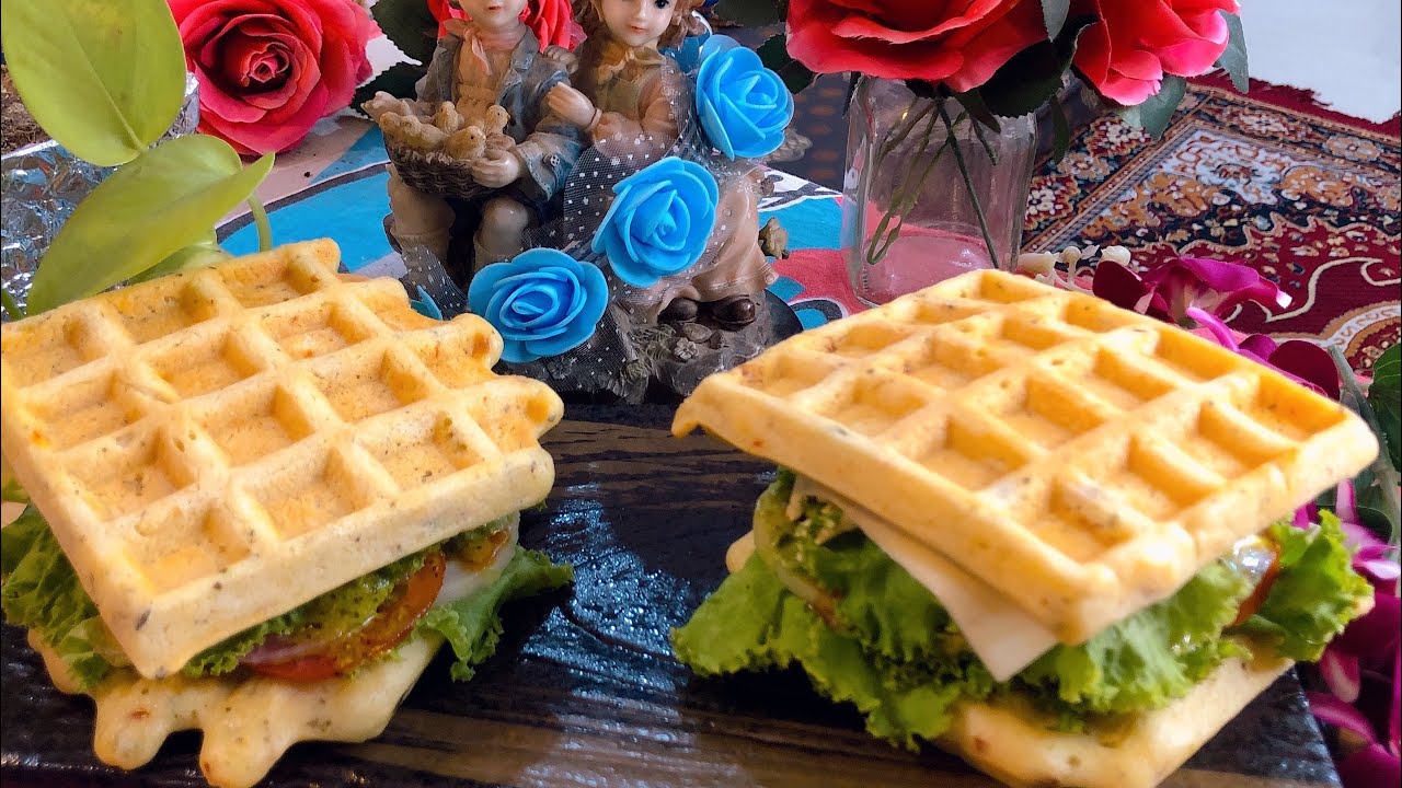 Savoury Waffle Sandwich Recipe | Without waffle maker #WaffleSandwich #वोफ़लसैंडविच #SavouryWaffle | Food and Passion by Kavita Bardia