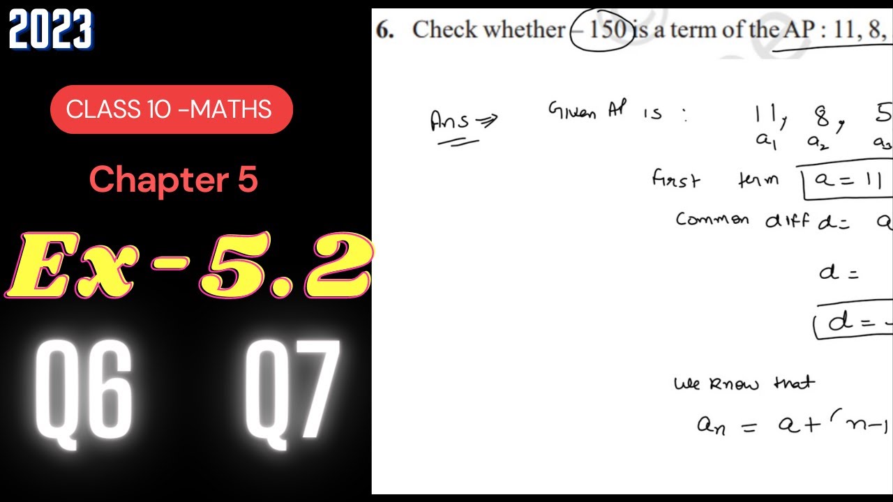 Class 10 Maths Ex-5.2 Q 6,7 | Chapter 5 | Arithmetic Progression | CBSE ...