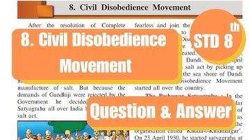 8th Std - History - Chapter 8 Civil disobedience movement questions answers from textbook - Class 8