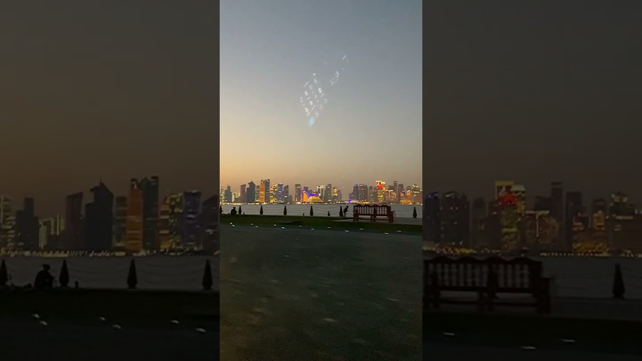 Colorful View Doha Skyline 