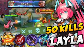 LAYLA MISS HIKARI NEW BUILD TO GET 50 KILLS AND UNLIMITED SAVAGE!! | Top 1 Global Layla