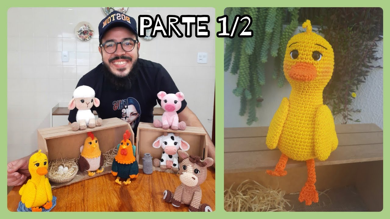 Patinho Amigurumi Passo a Passo - Coleção Fazendinha do Ti (Parte 1/2) #tiagoamigurumi